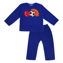 Balls Blue Fleece Night Suit