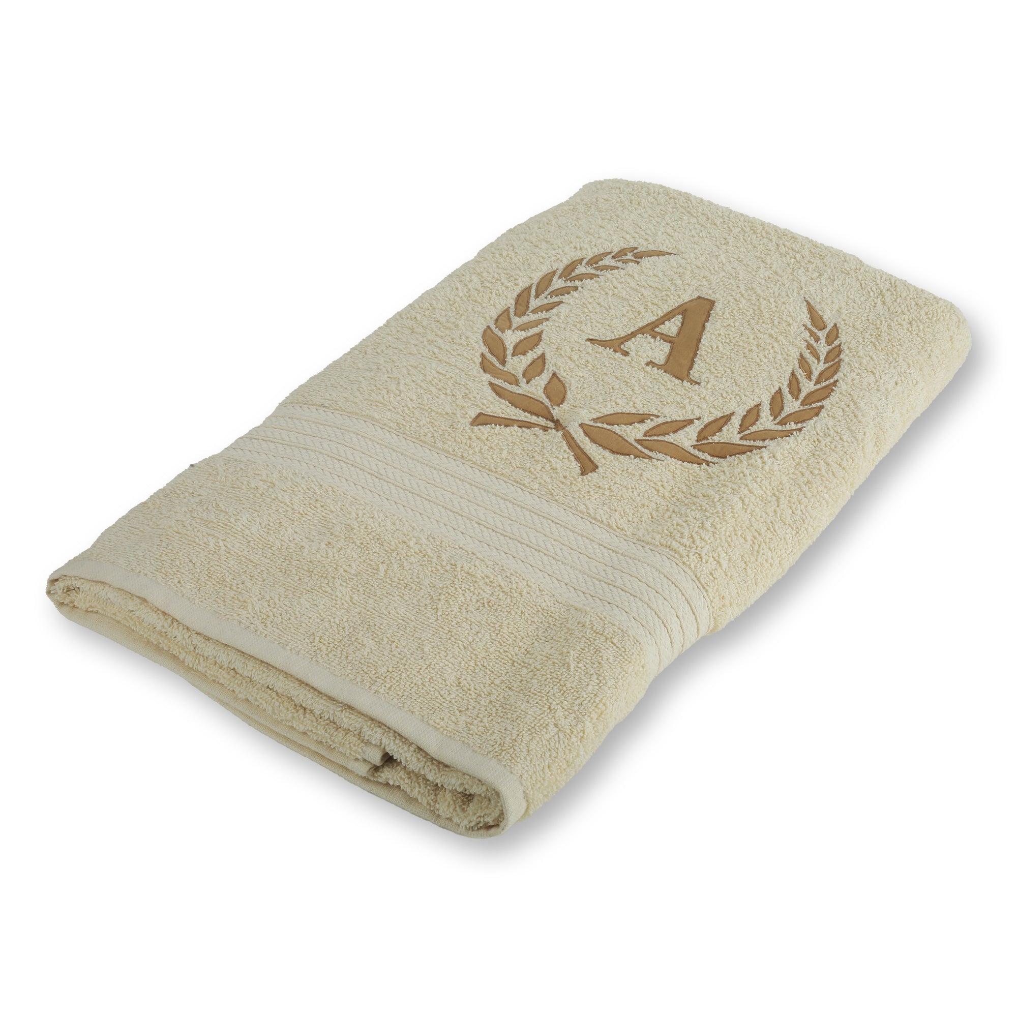 Leaf Alphabet Cream Bath Towel