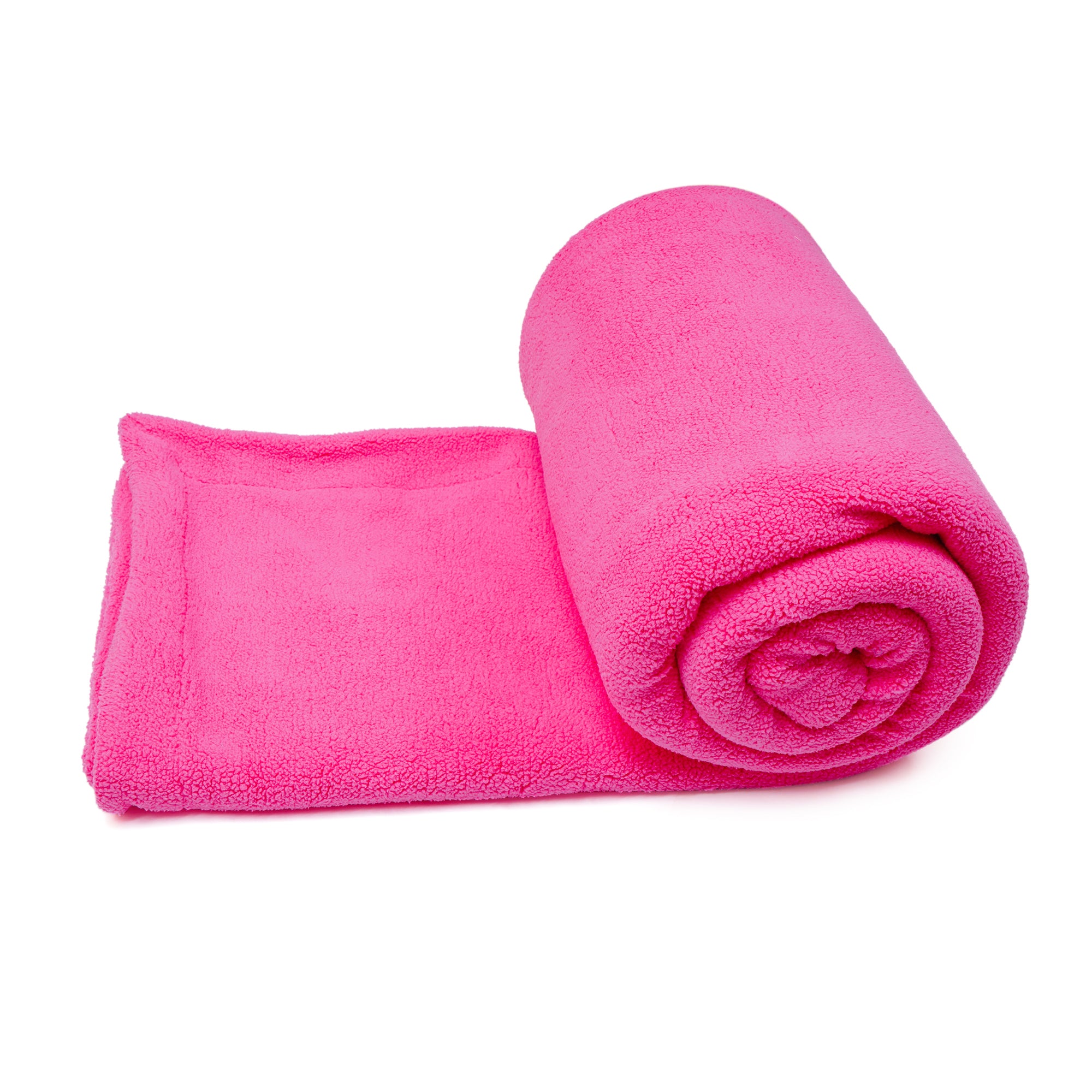 Plain Dark Pink Sherpa Blanket
