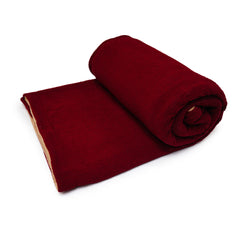 Beige and Maroon Sherpa Blanket