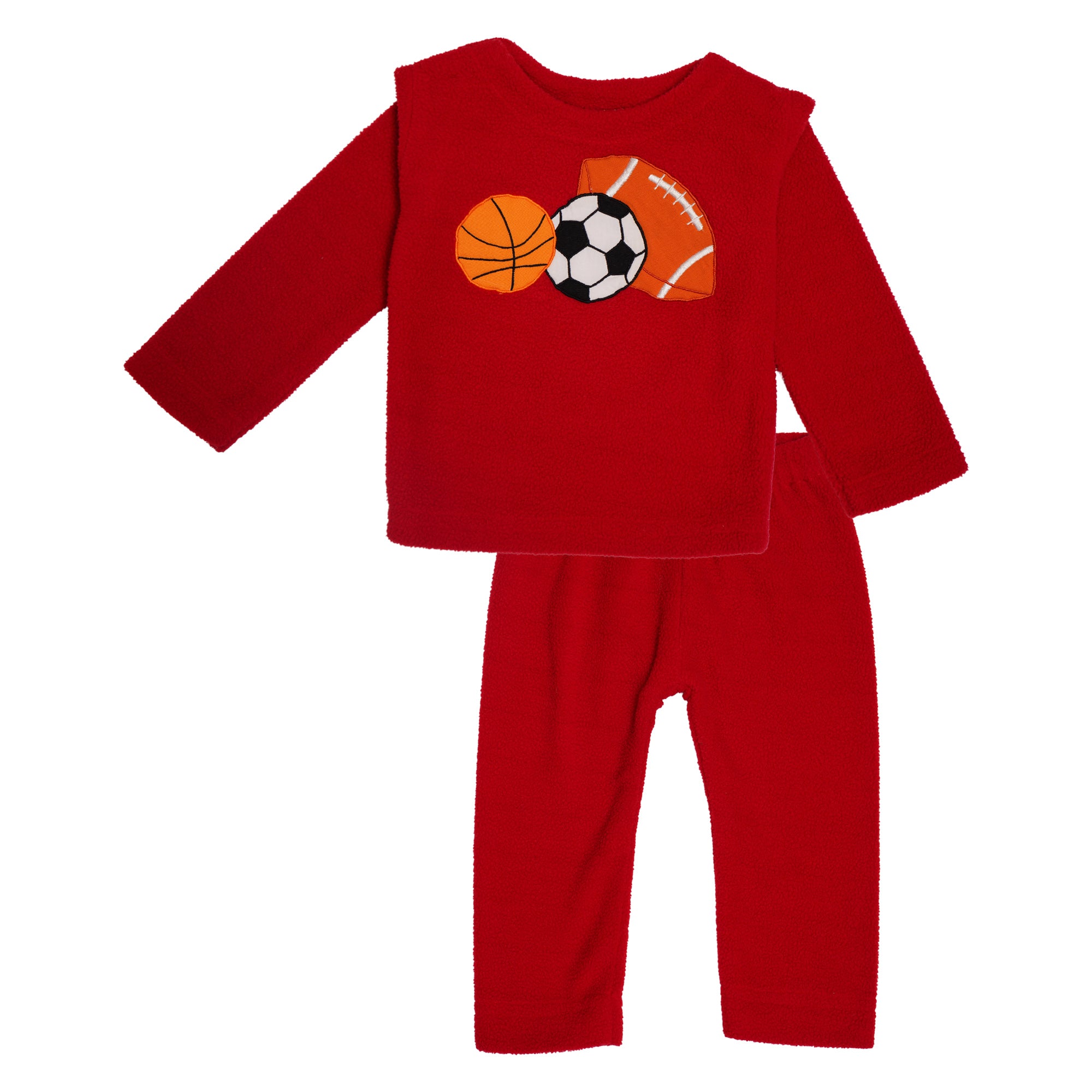 Balls Red Fleece Night Suit