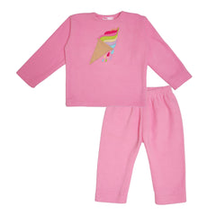 Ice Cream Pink Fleece Night Suit