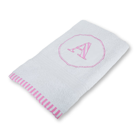 Alphabet Pink Bath Towel