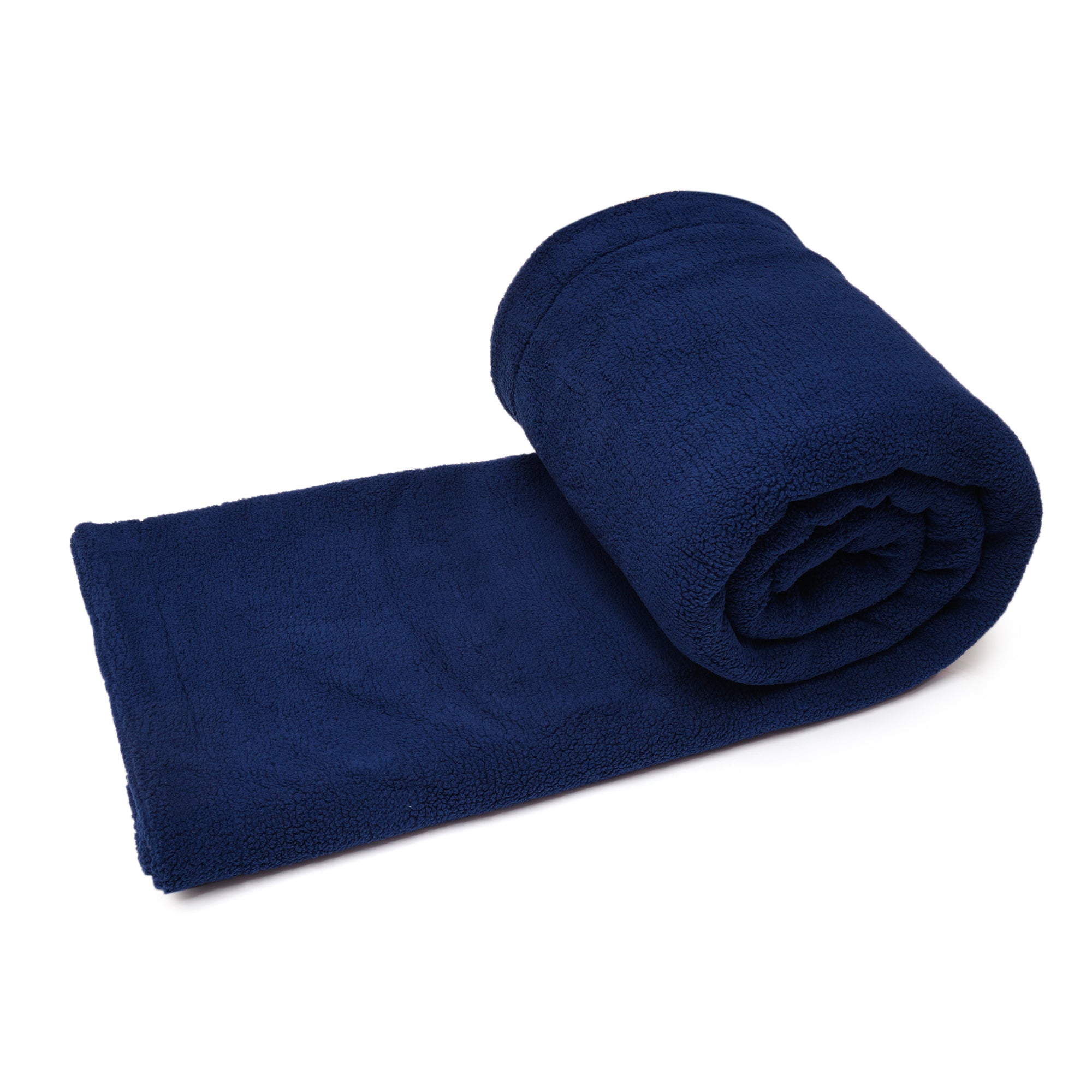Plain Dark Blue Sherpa Blanket
