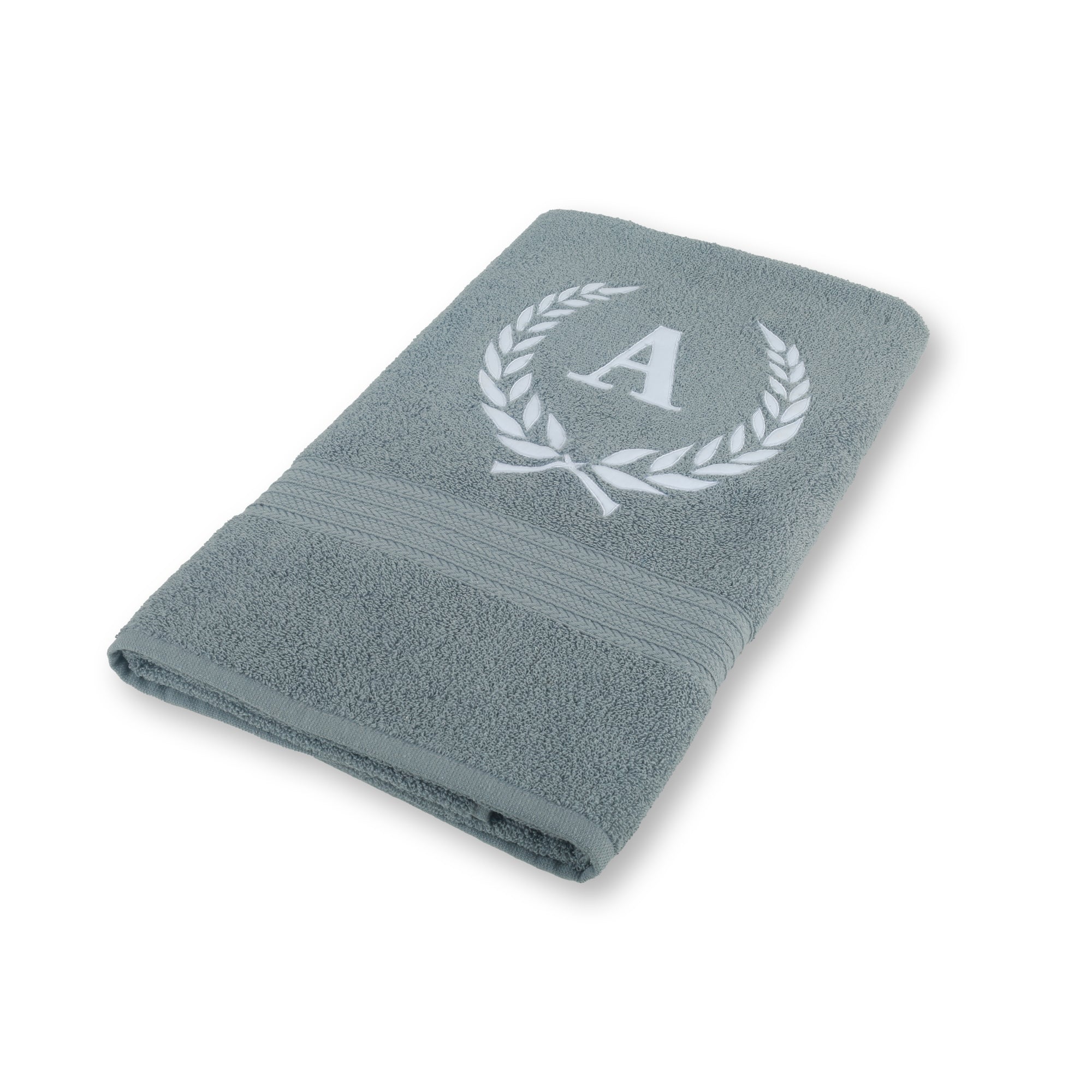 Leaf Alphabet Grey Bath Towel