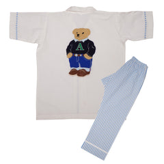 RL Bear Blue Cotton Night Suit