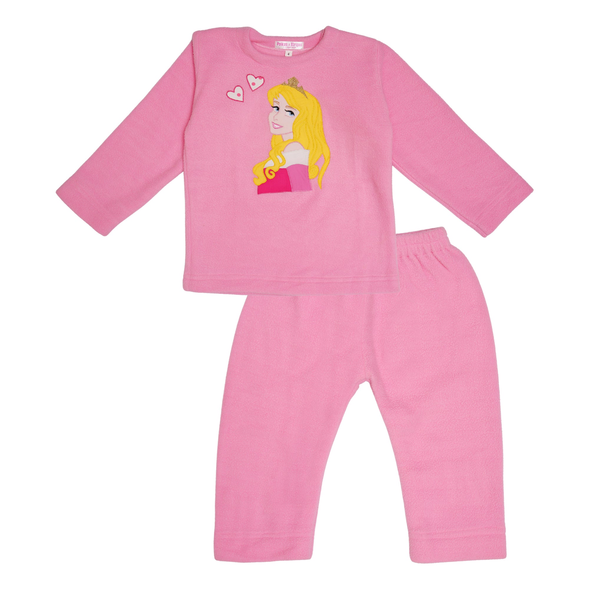 Princess Light Pink Fleece Night Suit
