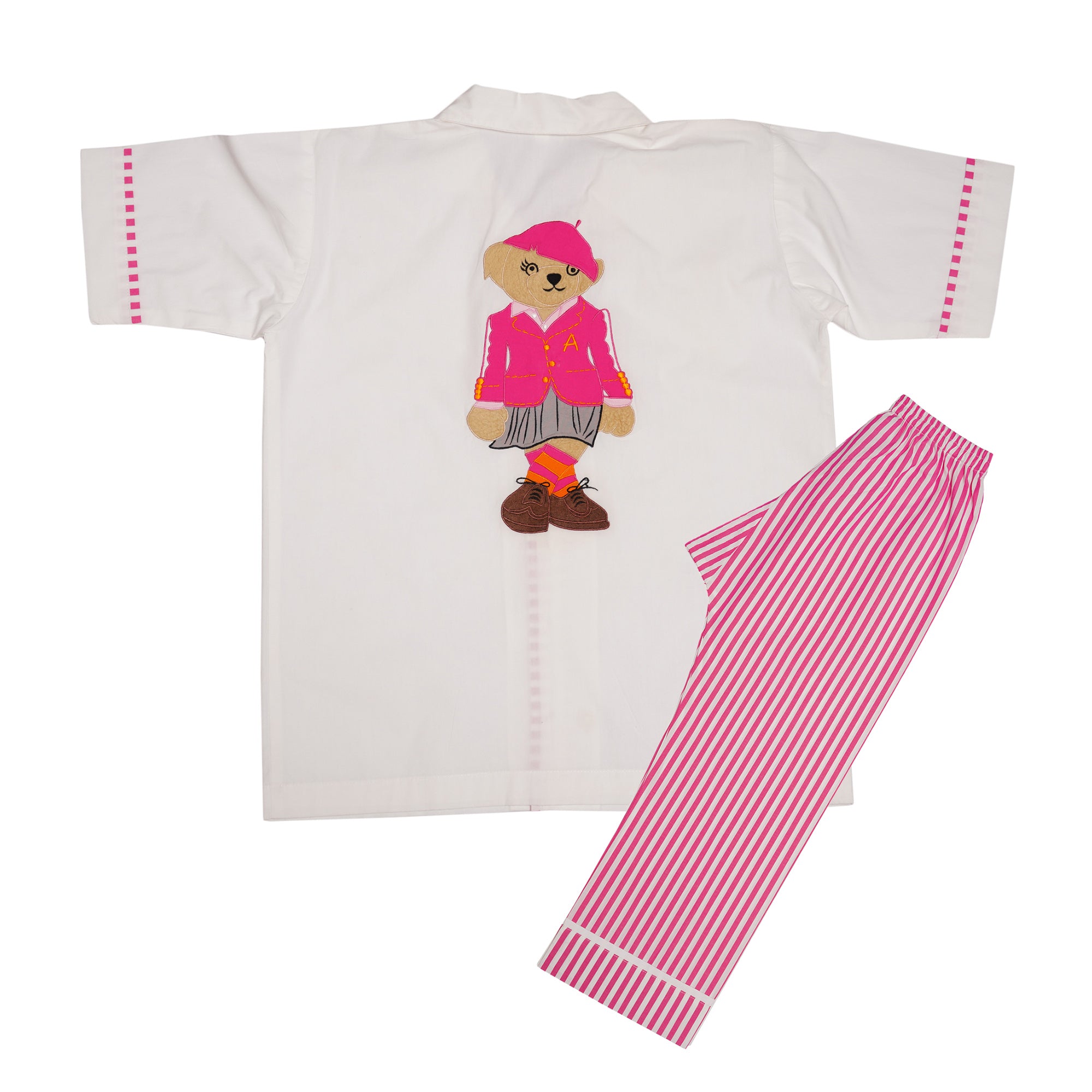 RL Bear Pink Cotton Night Suit