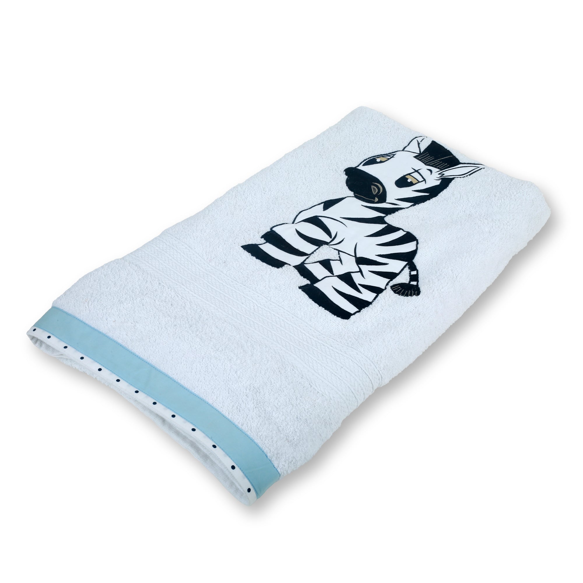Zebra Blue Bath Towel