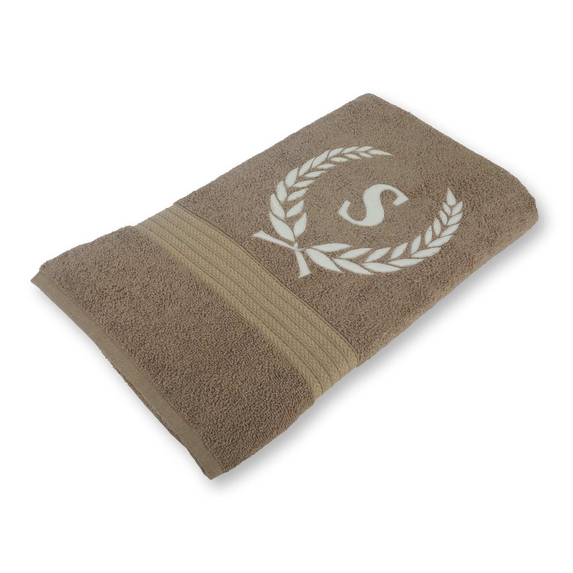 Leaf Alphabet Brown Bath Towel