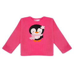 Penguin Dark Pink Fleece Night Suit