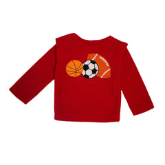 Balls Red Fleece Night Suit