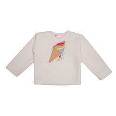 Ice Cream White Fleece Night Suit