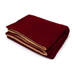 Beige and Maroon Sherpa Blanket