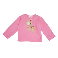 Llama Light Pink Fleece Night Suit