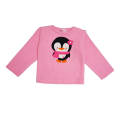 Penguin Light Pink Fleece Night Suit
