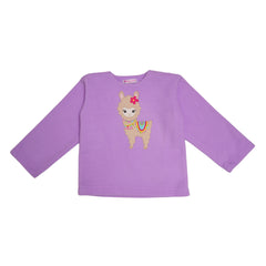 Llama Lilac Fleece Night Suit
