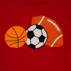 Balls Red Fleece Night Suit