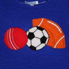 Balls Blue Fleece Night Suit