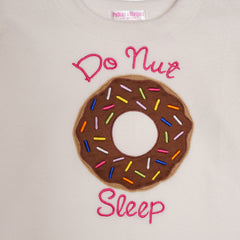 Donut White Fleece Night Suit