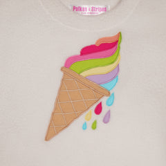 Ice Cream White Fleece Night Suit