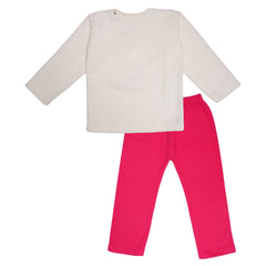 Donut White Fleece Night Suit