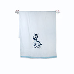 Zebra Blue Bath Towel