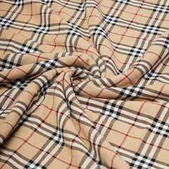 Beige Check and Maroon Sherpa Blanket