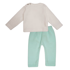 Ice Cream White Fleece Night Suit