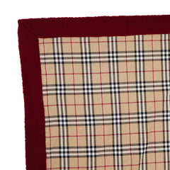 Beige Check and Maroon Sherpa Blanket