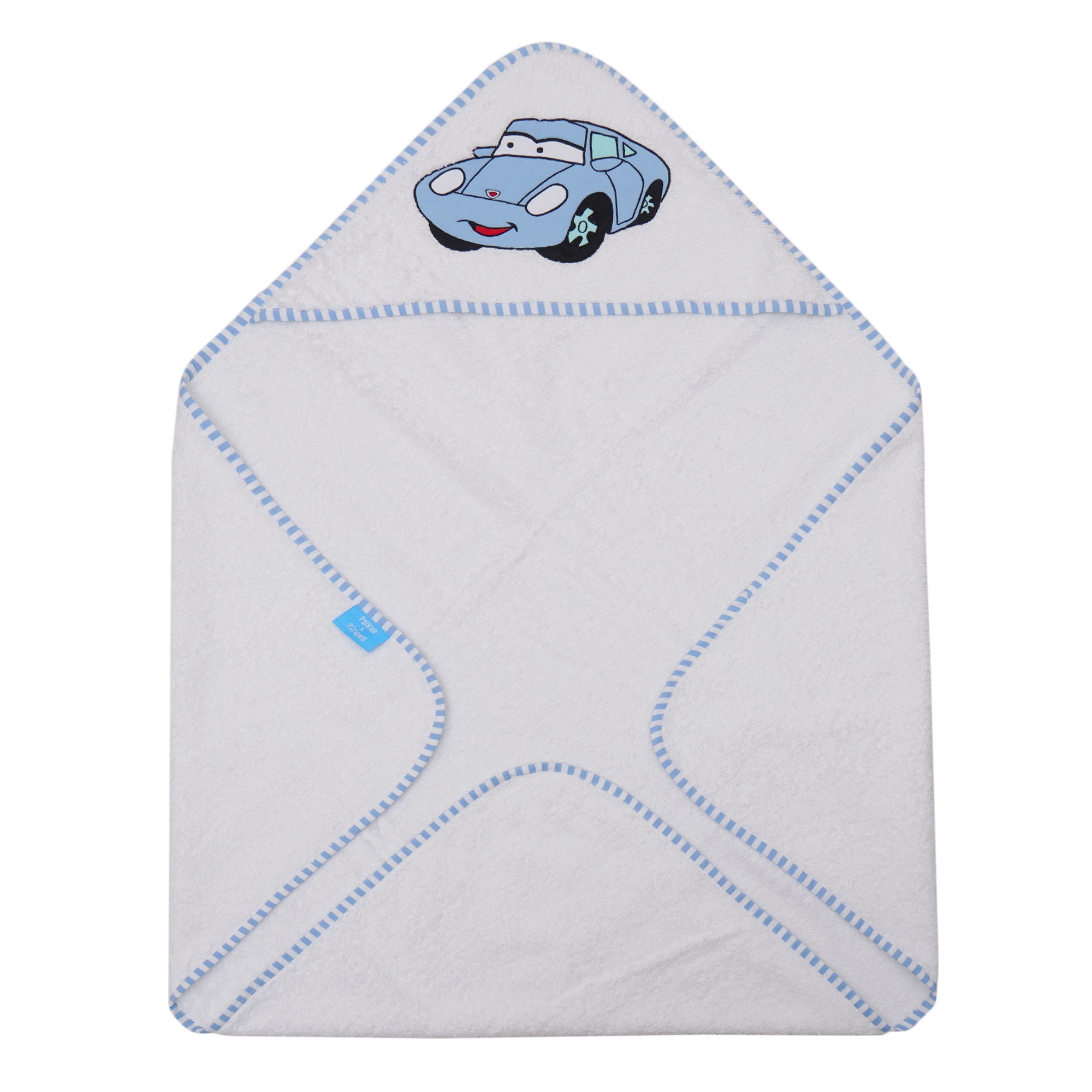 Blue Car Infant Hooded Towel