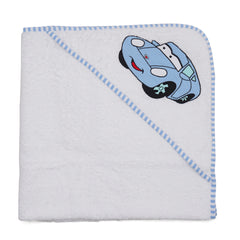 Blue Car Infant Hooded Towel