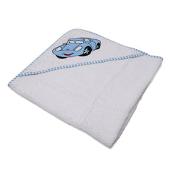 Blue Car Infant Hooded Towel