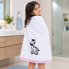Zebra Pink Bath Towel
