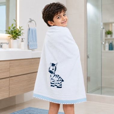 Zebra Blue Bath Towel