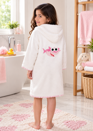 Pink Baby Shark Bath Robe