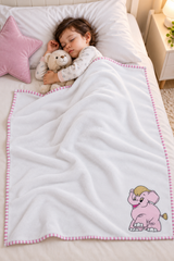 Elephant Pink Fleece Blanket