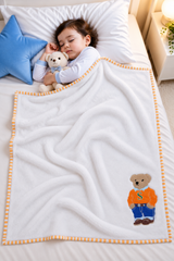 RL Bear Orange Fleece Blanket