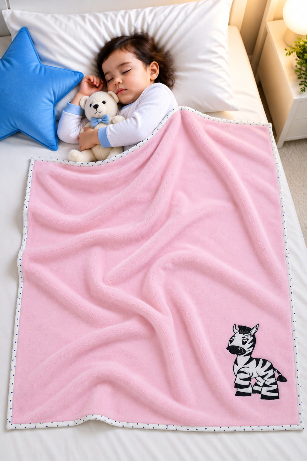 Zebra Pink Fleece Blanket