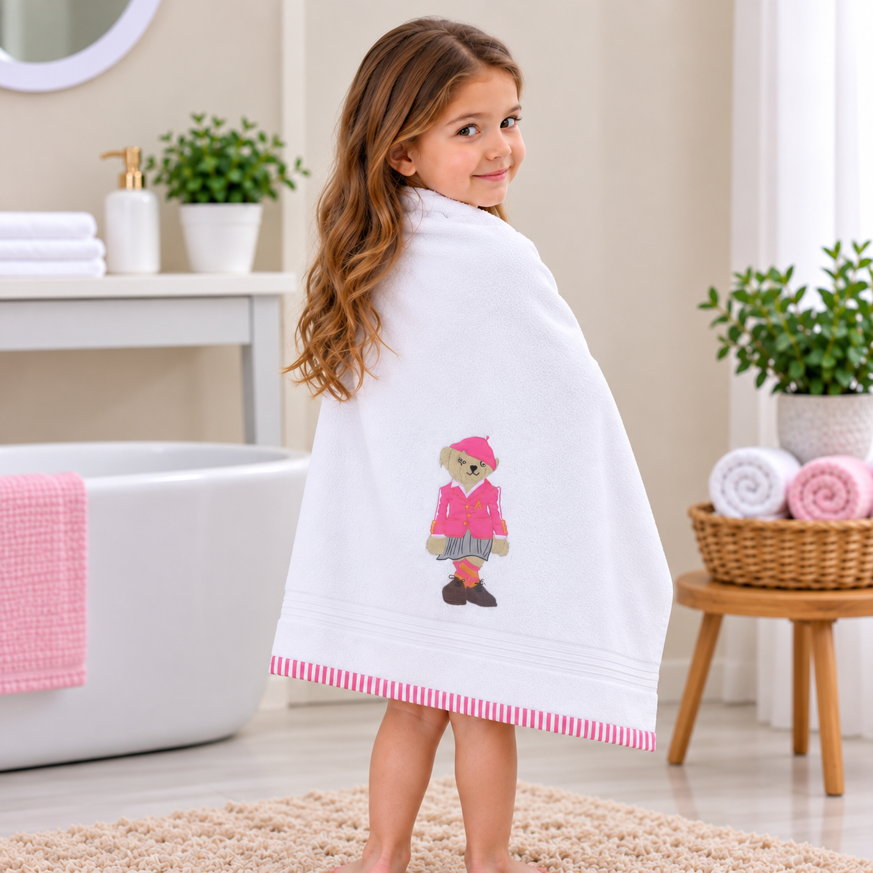 RL Bear Girl Bath Towel