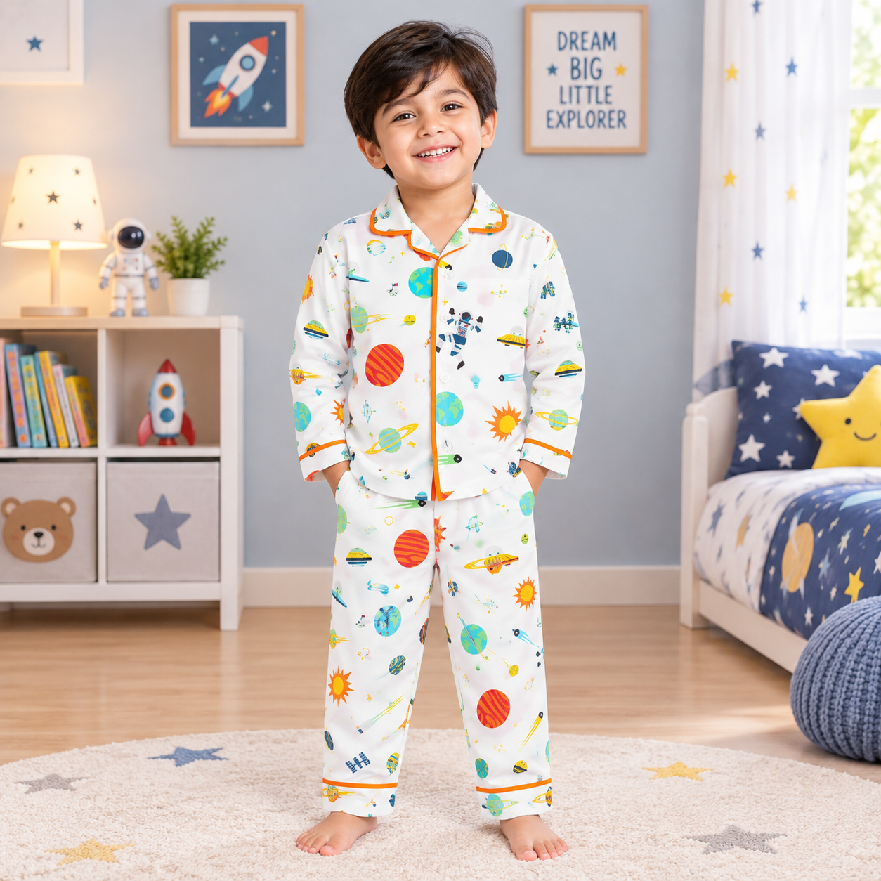 Planets Printed Night Suits