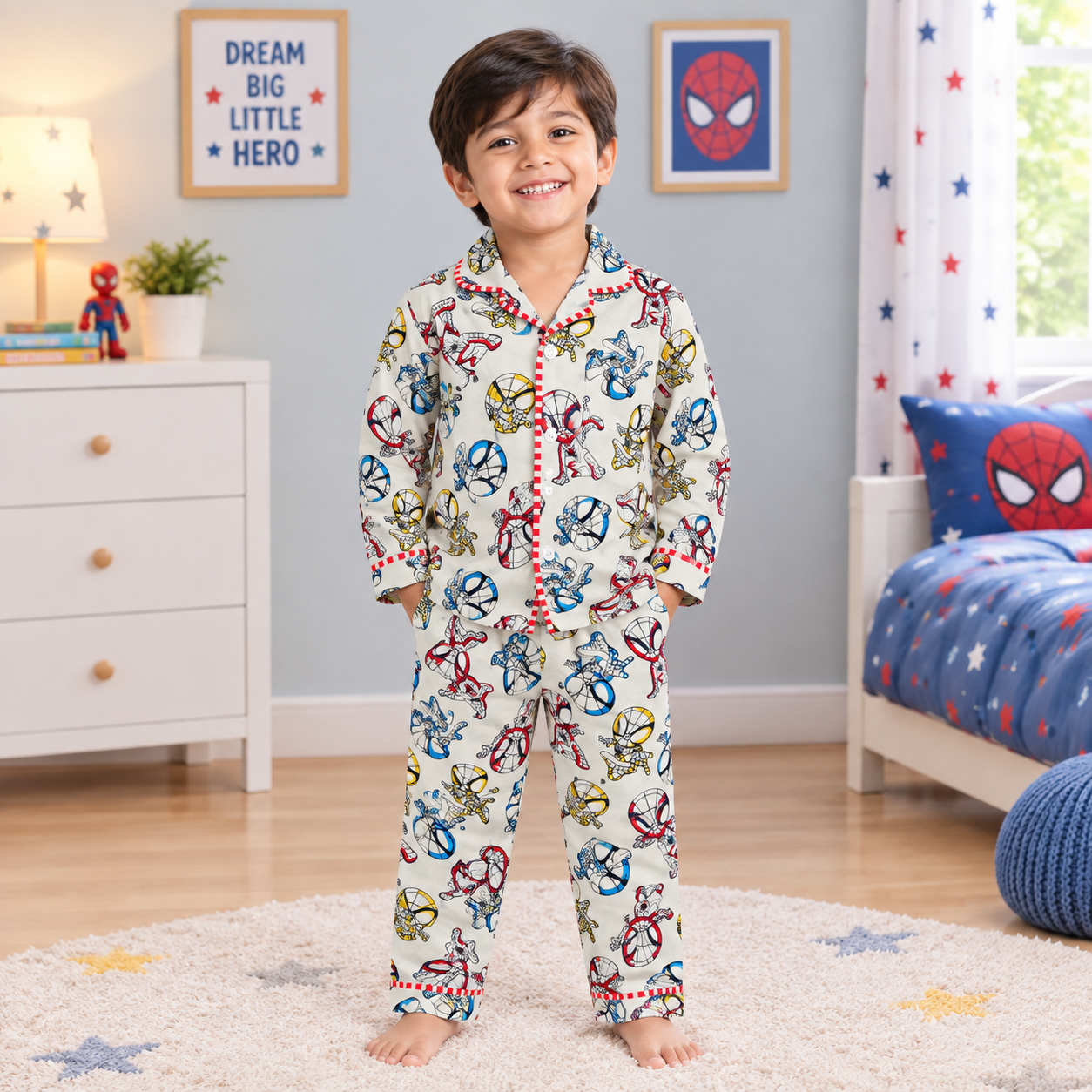 Spiderman Printed Night Suits