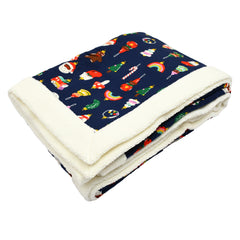 Dark Blue Sherpa Xmas Blanket