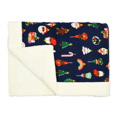 Dark Blue Sherpa Xmas Blanket