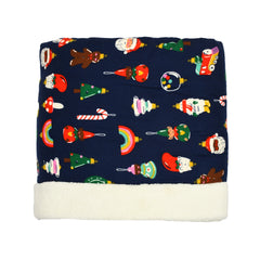 Dark Blue Sherpa Xmas Blanket