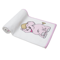 Elephant Pink Fleece Blanket