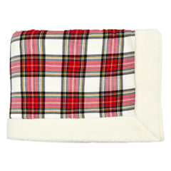 Red and White Check Sherpa Blanket