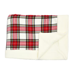 Red and White Check Sherpa Blanket