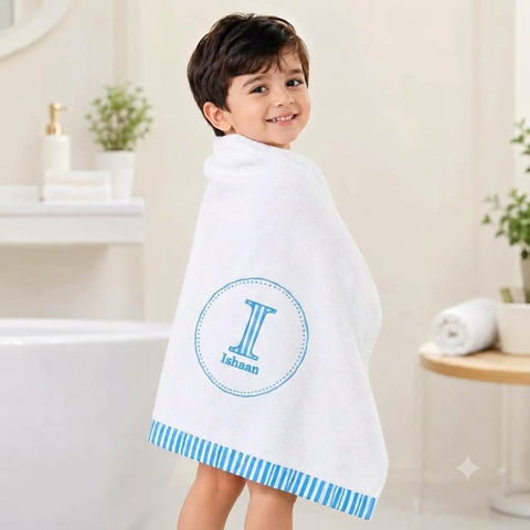 Alphabet Blue Bath Towel
