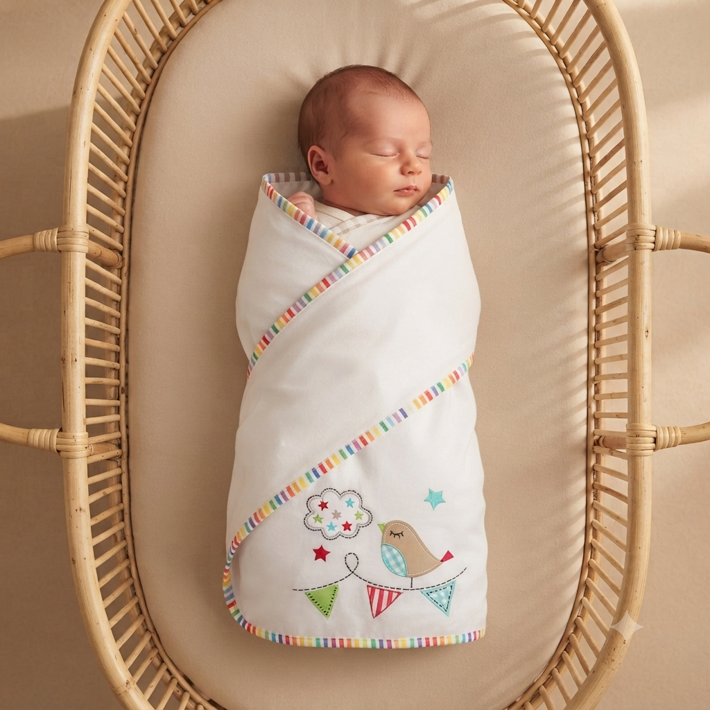 Cloud Bird Cotton Wrap Sheet